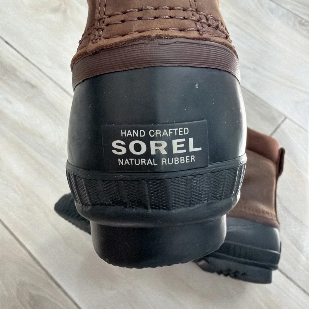 Sorel Cheyanne Waterproof Snow Rain Duck Boots Tobacco Black Men 11.5 See Pics